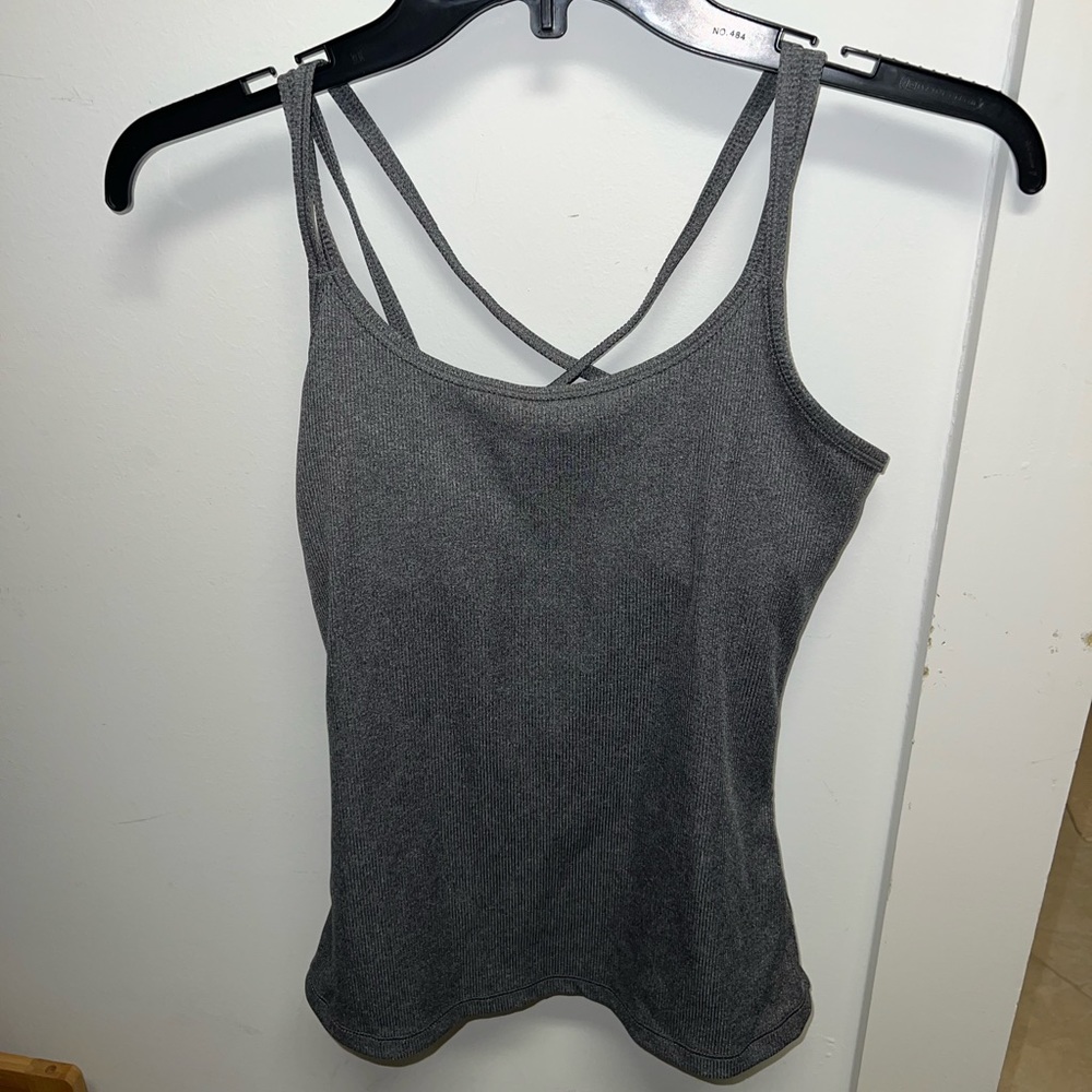 Grey Criss Cross Padded Tank